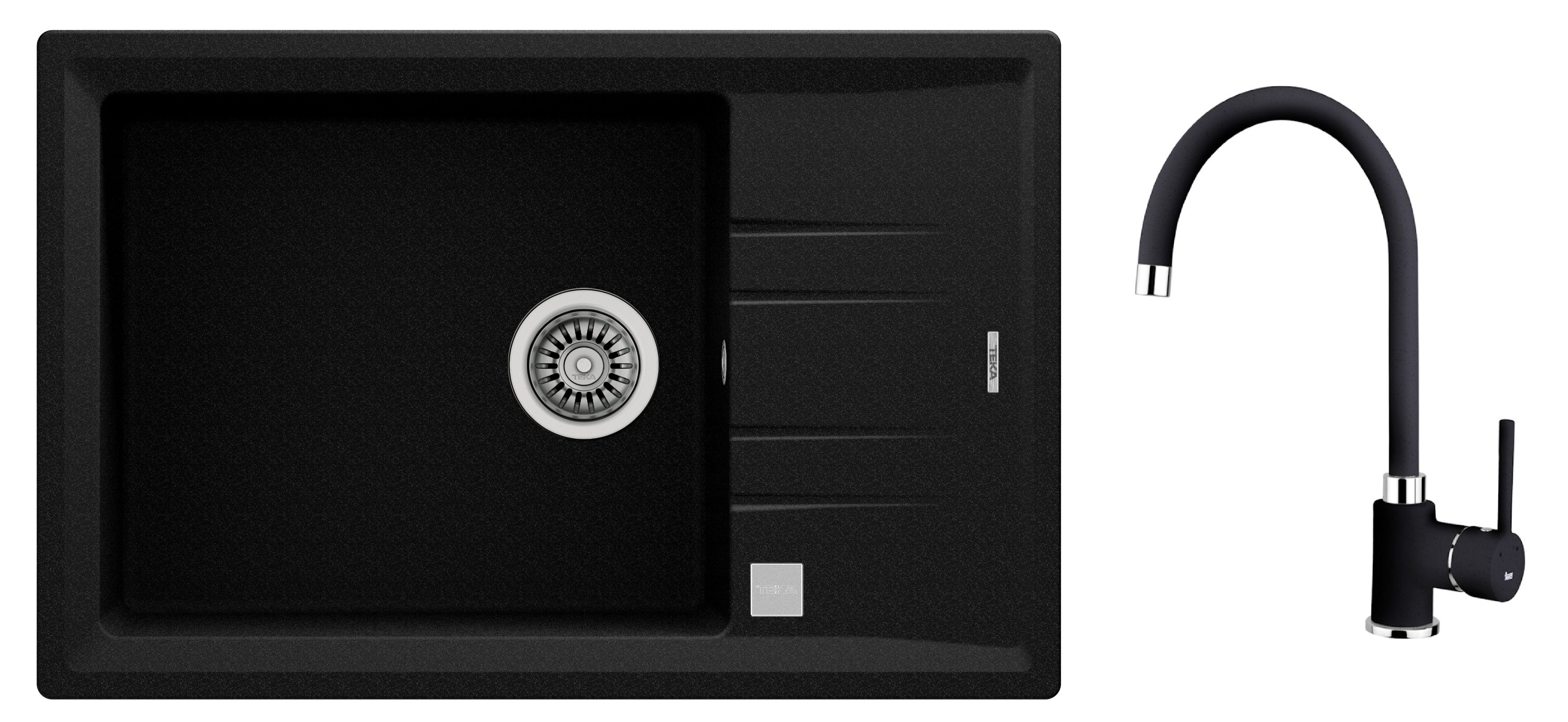 Set Tegranit-Spüle Teka Stone 115330038, Küchenarmatur Teka SP 995 55995020Q