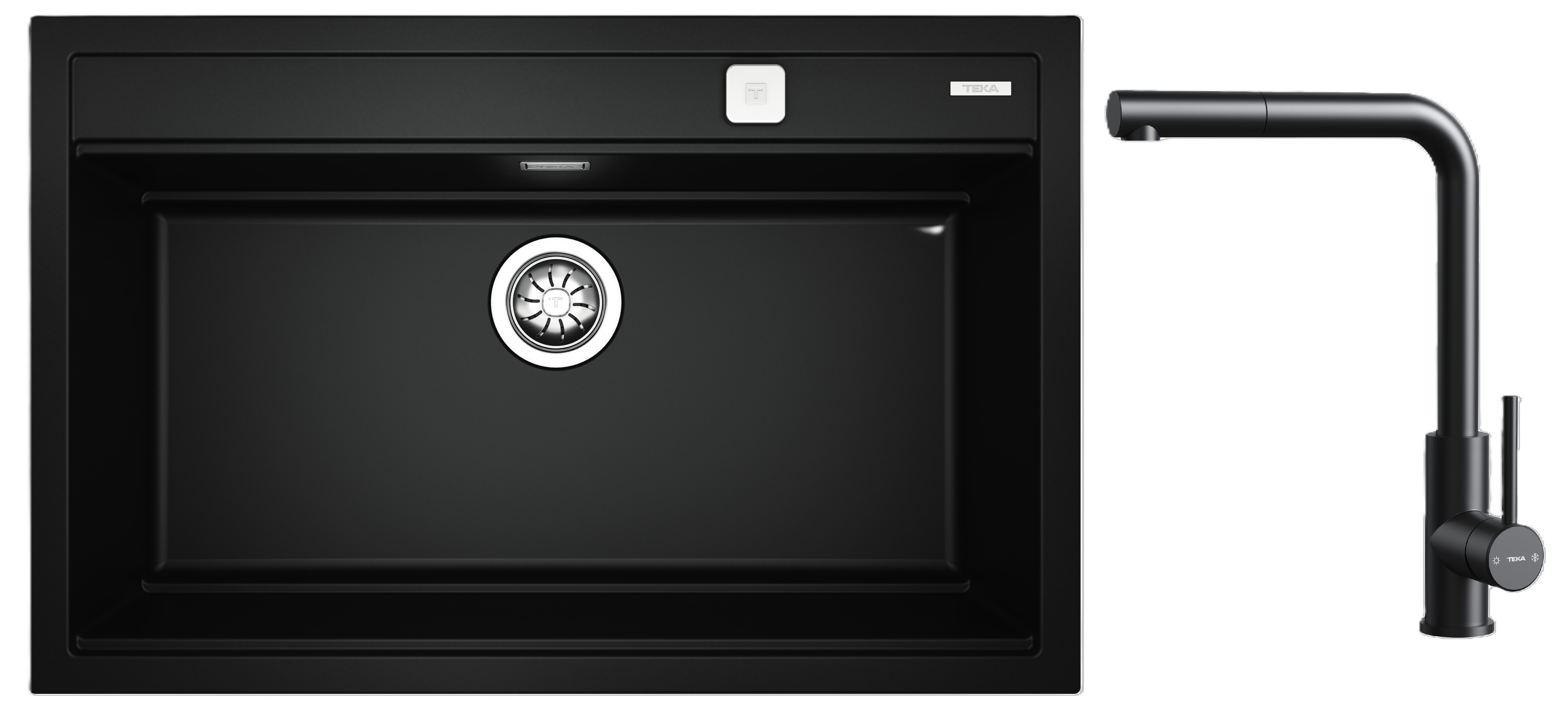 Set Tegranit-Spüle Teka Nova XXL 115230057, Küchenarmatur Teka Uni 116020023