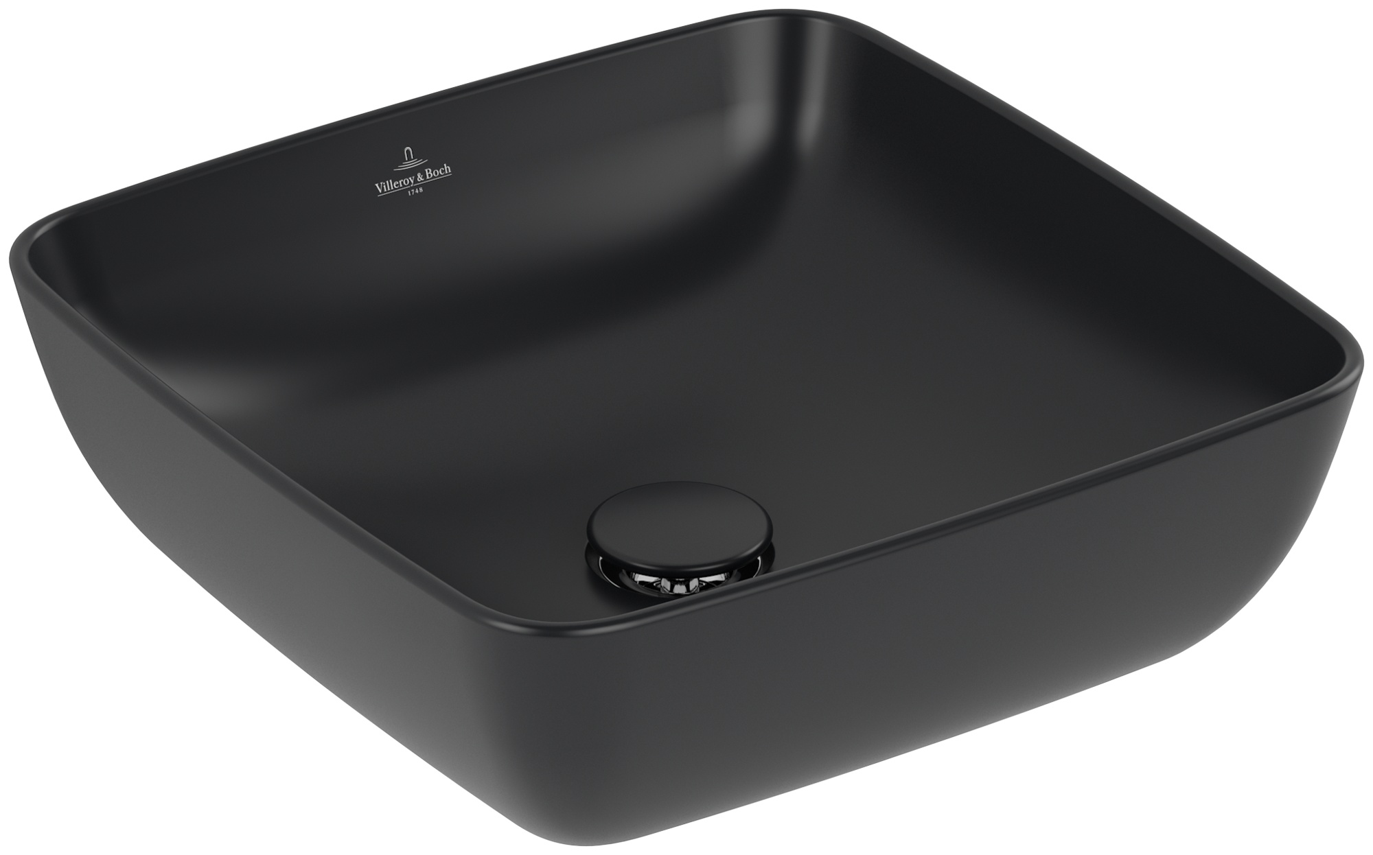 Villeroy & Boch Artis Waschbecken 41x41 cm quadratisch Aufsatzwaschbecken schwarz 417841R7