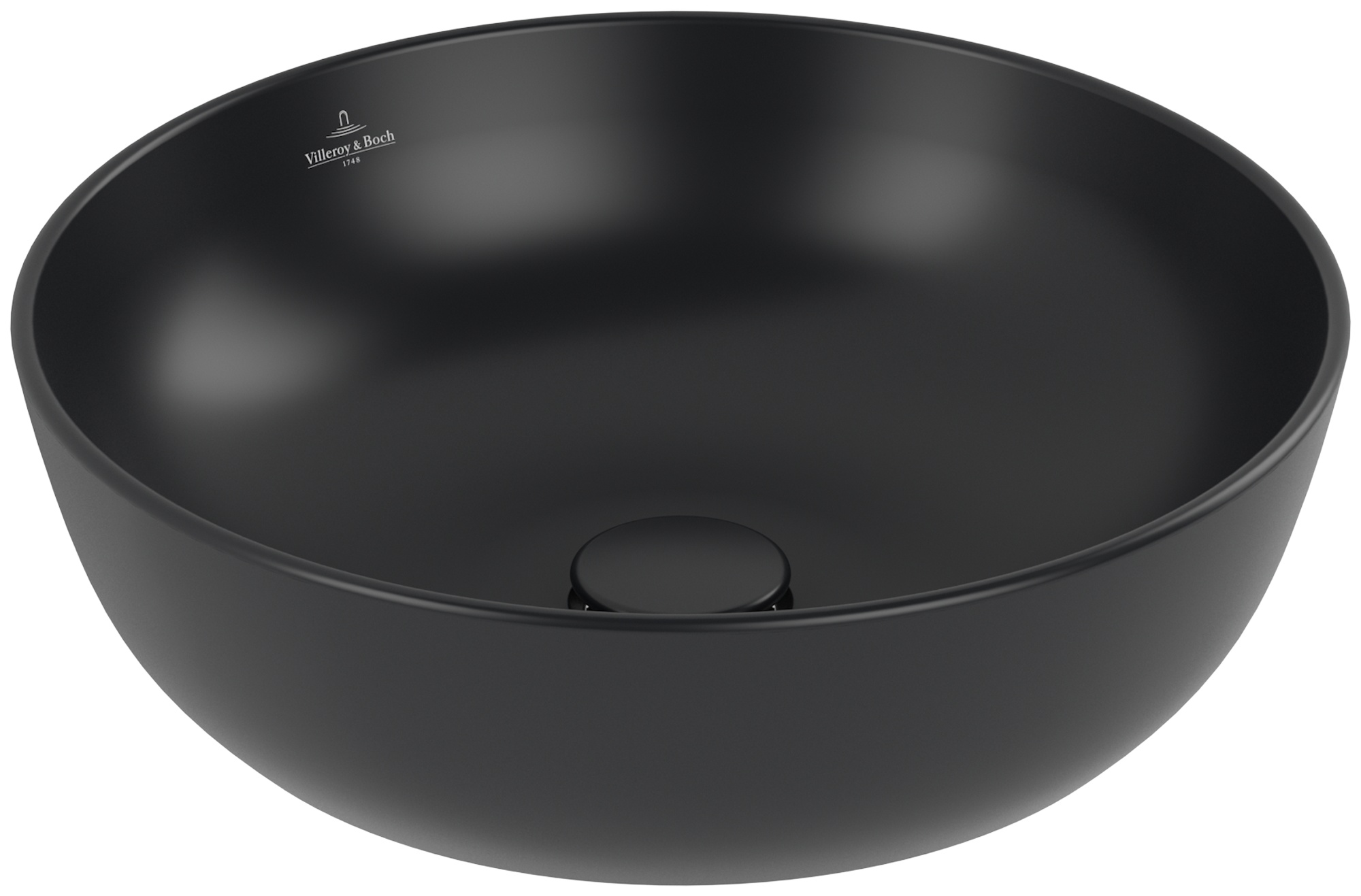 Villeroy & Boch Artis Waschbecken 43x43 cm rund Aufsatzwaschbecken schwarz 417943R7