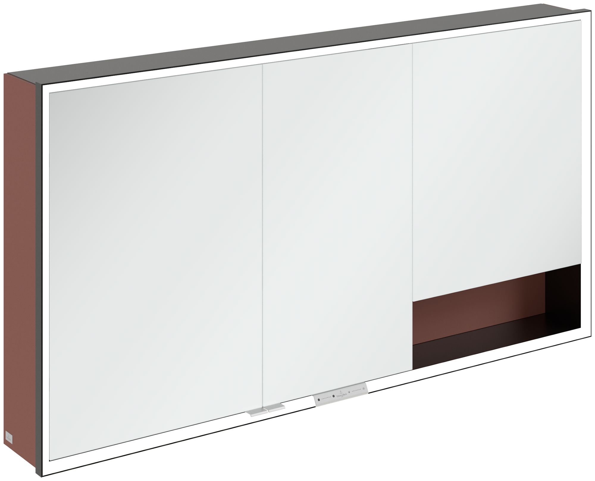 Villeroy & Boch My View+ Kabinett 140x16.8x75 cm Spiegelschrank schwarz-rot B48114AH