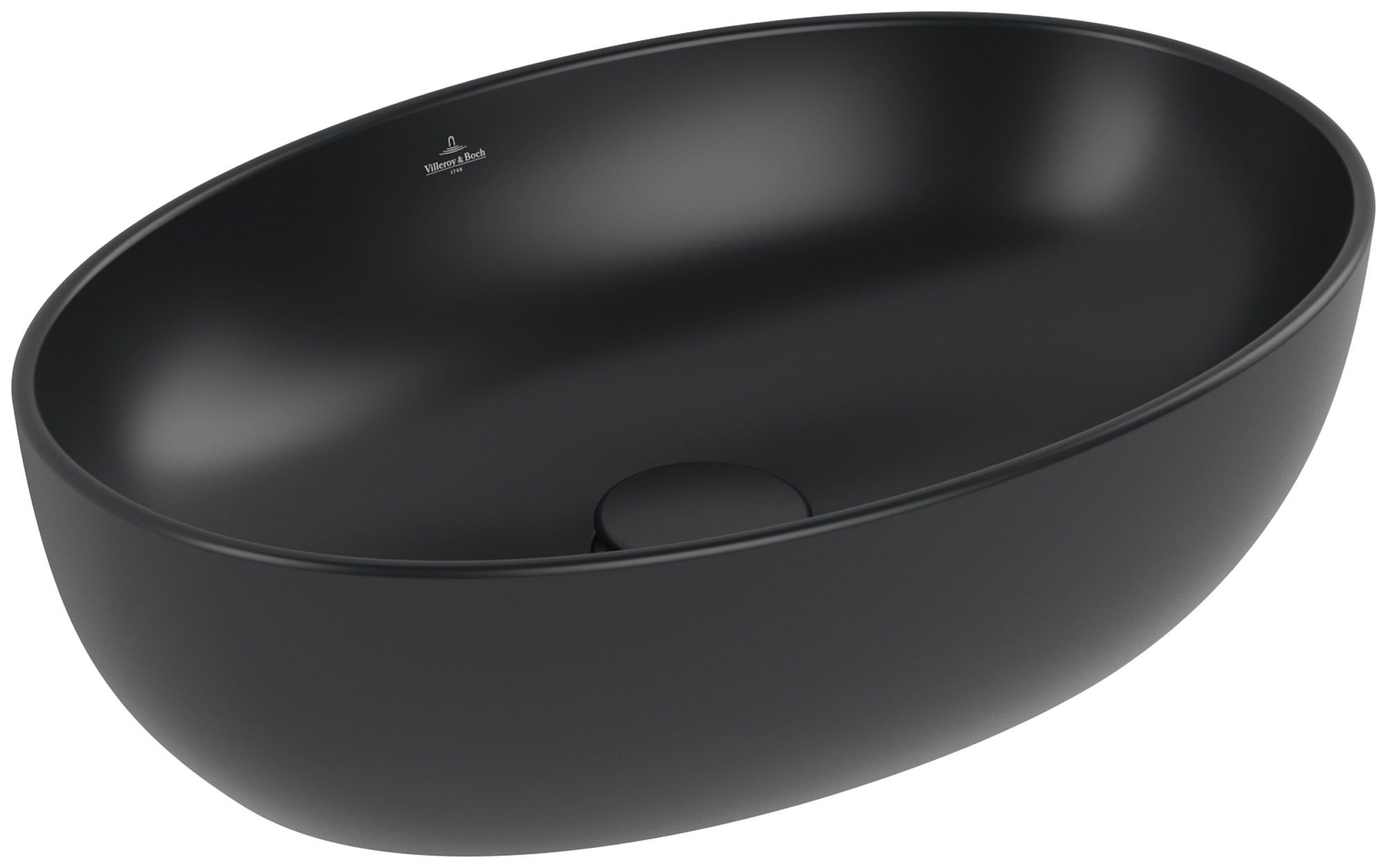 Villeroy & Boch Artis Waschbecken 48x32.5 cm oval Aufsatzwaschbecken schwarz 438848R7