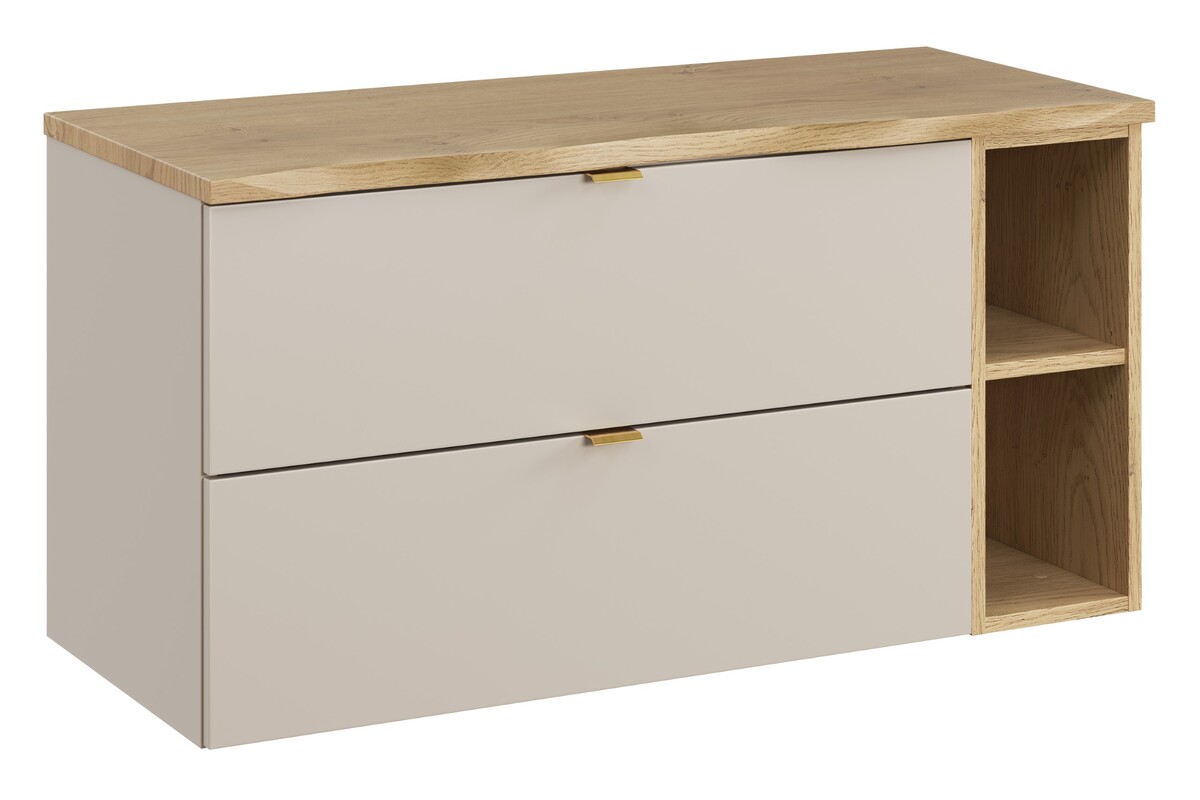Set Kabinett Comad Dalia Cashmere DALIA CASHMERE 82-80-46-2S, Naphtha-Arbeitsplatte Comad Nature Cremona NATURE CREMONA 89-100-46 M, CREMONA UN 81-20-44