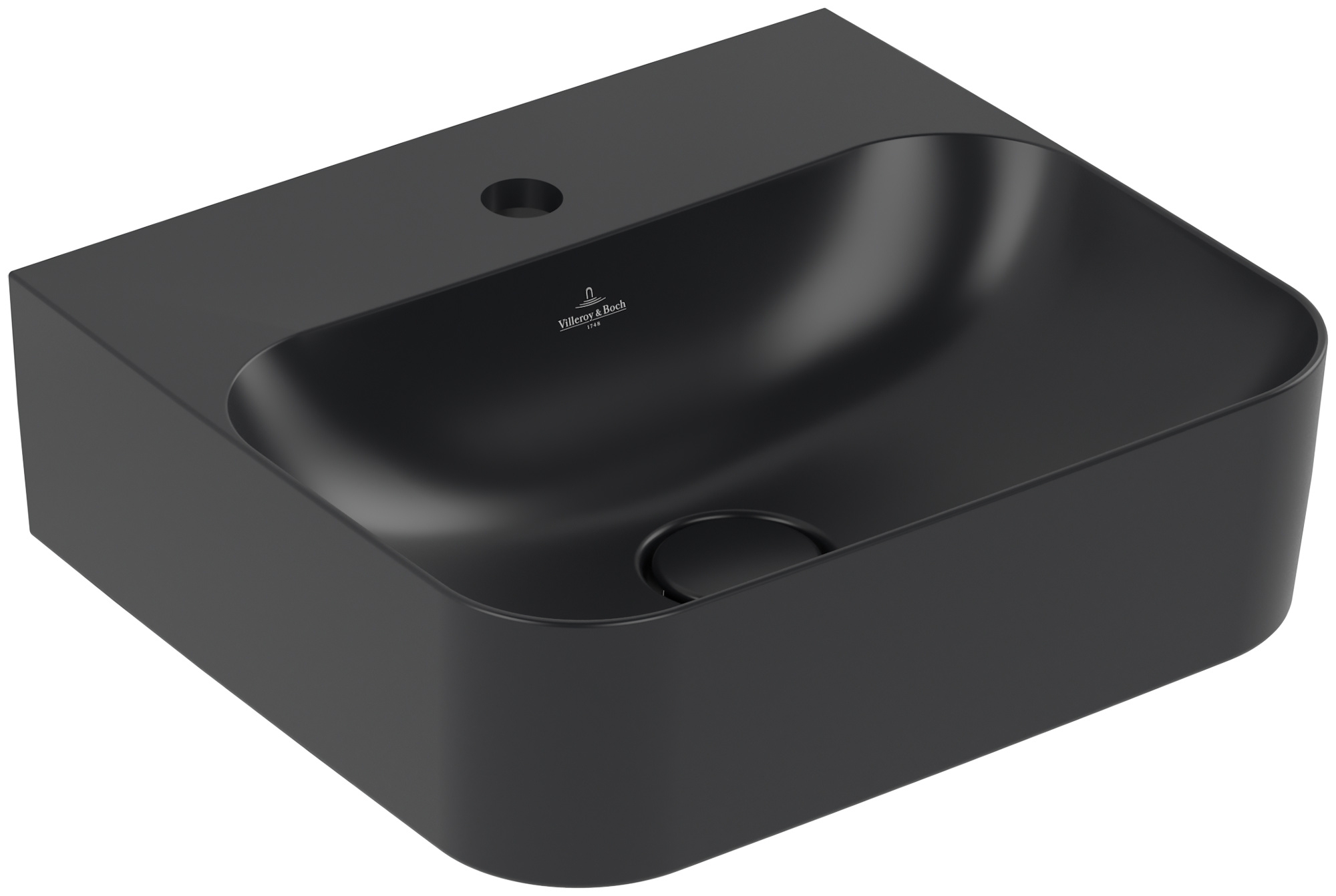 Villeroy & Boch Finion Waschbecken 43x39 cm rechteckig Klassisch-Möbel-Aufsatzwaschbecken schwarz 43644LR7