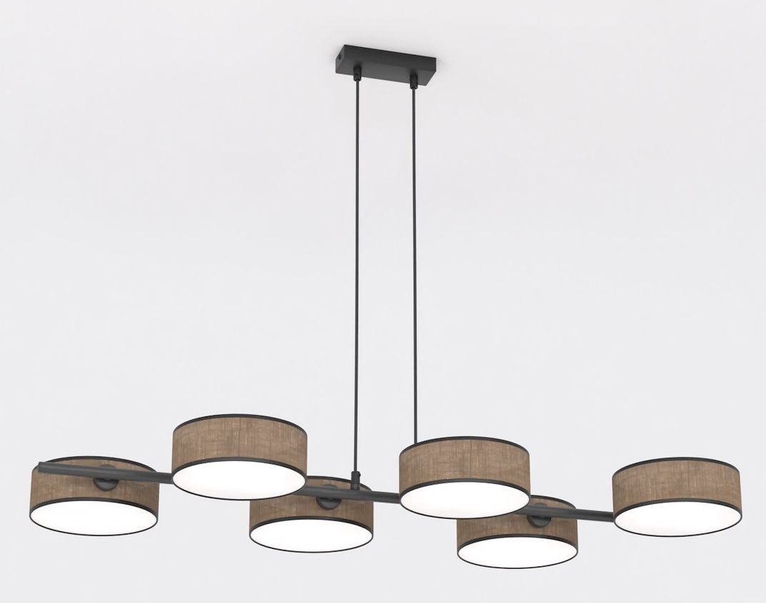 Emibig Drumz Pendelleuchte 6x10 W braun 1563/6