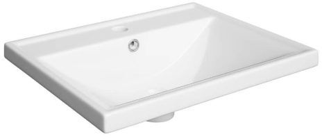 Defra Barcelona Waschbecken 50x40 cm rechteckig Möbel weiß 2420