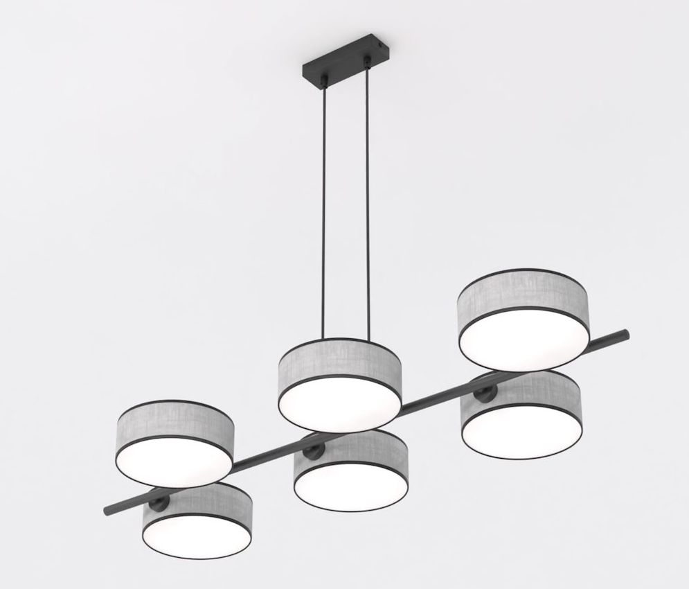 Emibig Drumz Pendelleuchte 6x10 W grau/aschfarben 1564/6