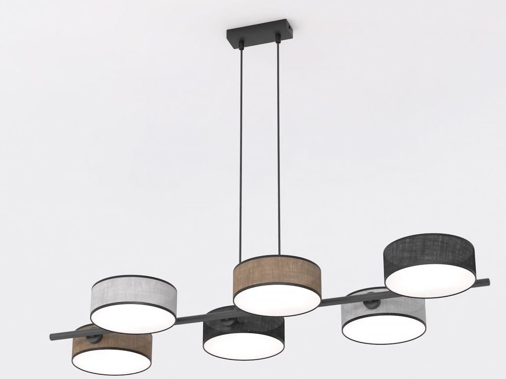 Emibig Drumz Pendelleuchte 6x10 W schwarz-grau/aschfarben-beige 1566/6