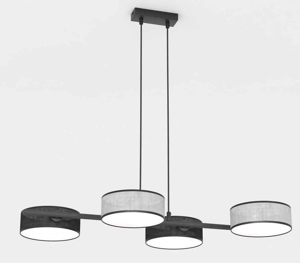 Emibig Drumz Pendelleuchte 4x10 W schwarz-grau/aschfarben 1567/4