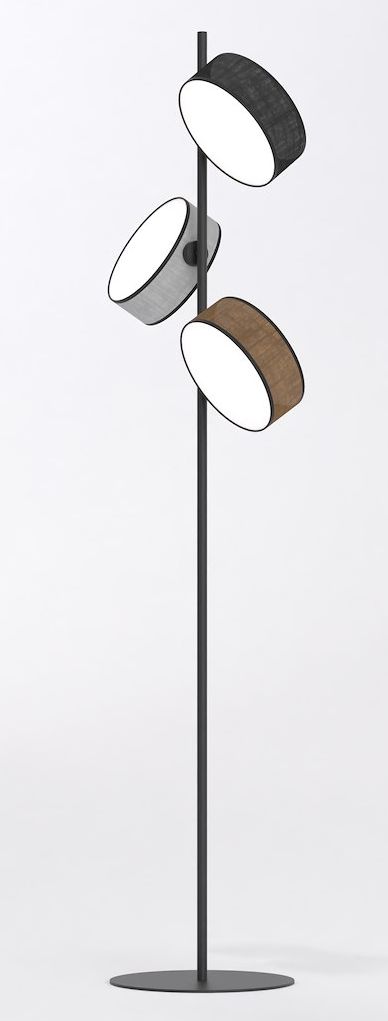 Emibig Drumz Stehlampe 3x10 W schwarz-grau-beige 1566/LP3