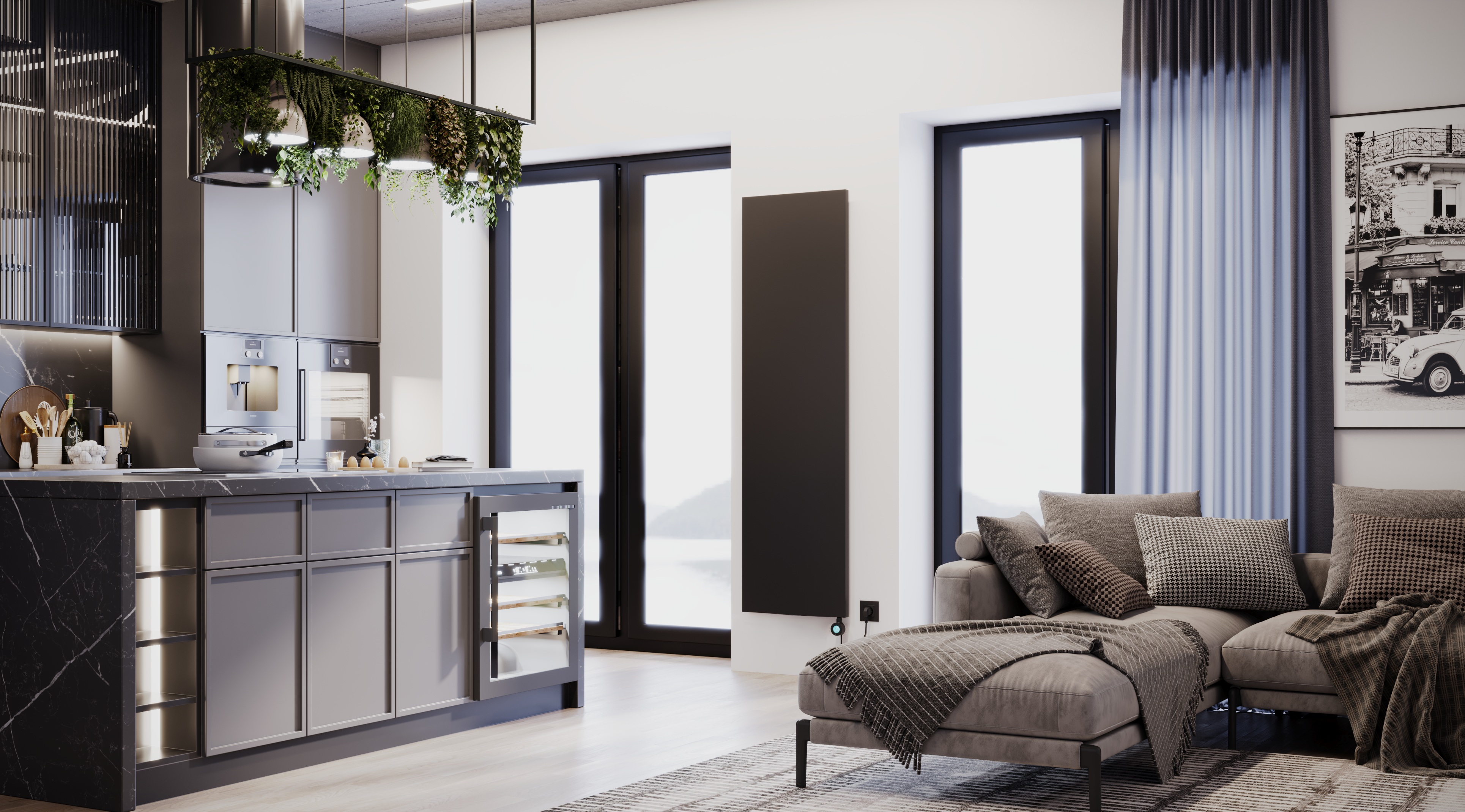 Set Elektrischer Heizkörper Luxrad V-line Elektro VLI15005009005MATERG, Elektro-Heizstab Luxrad GLX GLX600CZ