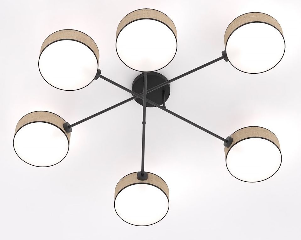 Emibig Maga Deckenlampe 6x10 W beige 1571/6