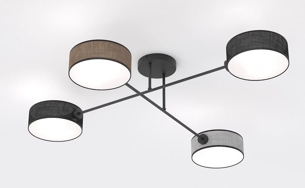 Emibig Maga Deckenlampe 4x10 W schwarz-grau-beige 1572/4