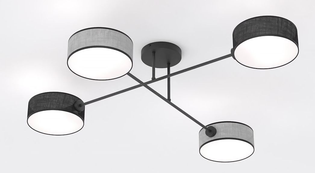 Emibig Maga Deckenlampe 4x10 W schwarz-grau 1573/4