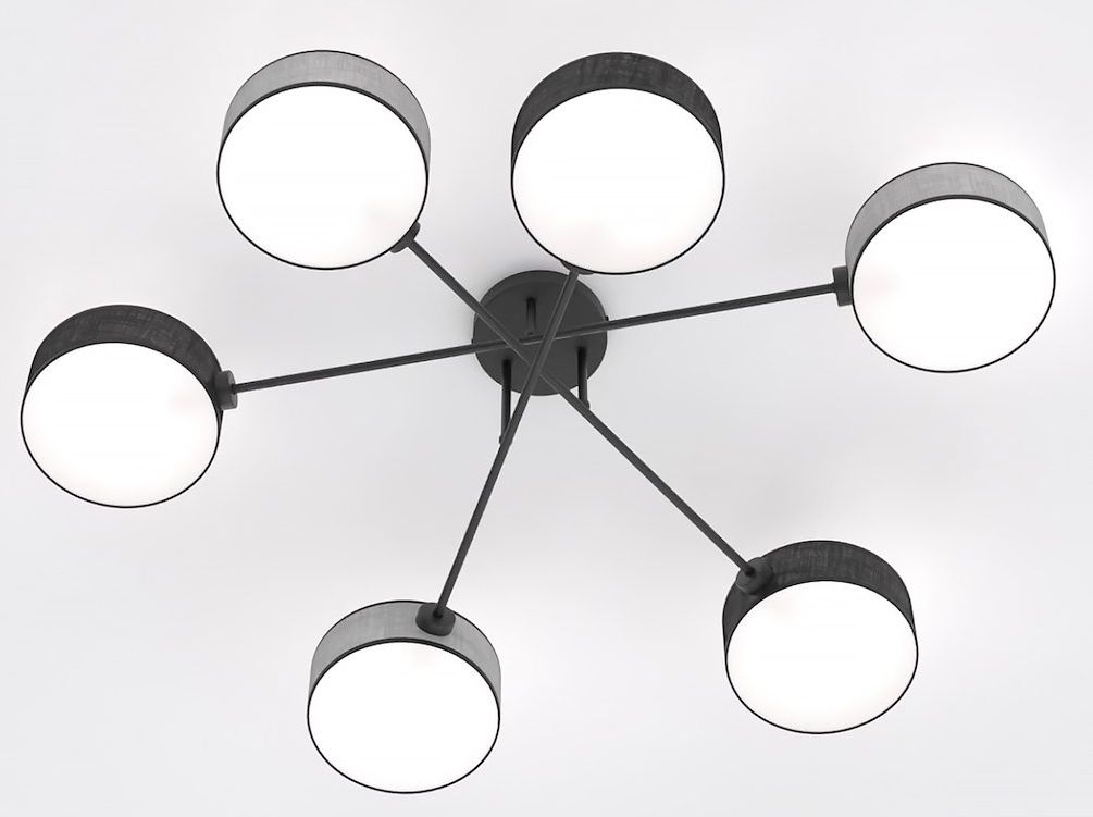 Emibig Maga Deckenlampe 6x10 W schwarz-grau 1573/6