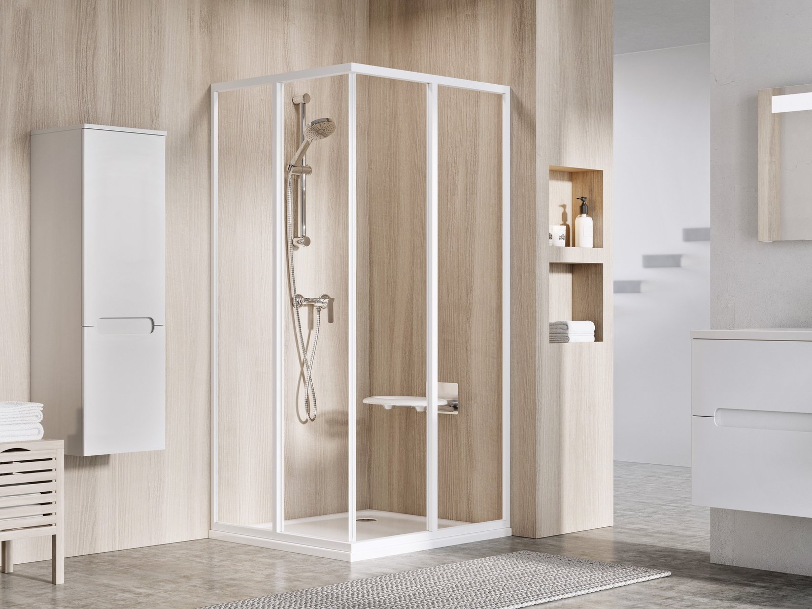 Ravak Supernova Dusche 90x90 cm quadratisch weiß Glanz/durchsichtiges Glas 14V701O2Z1S