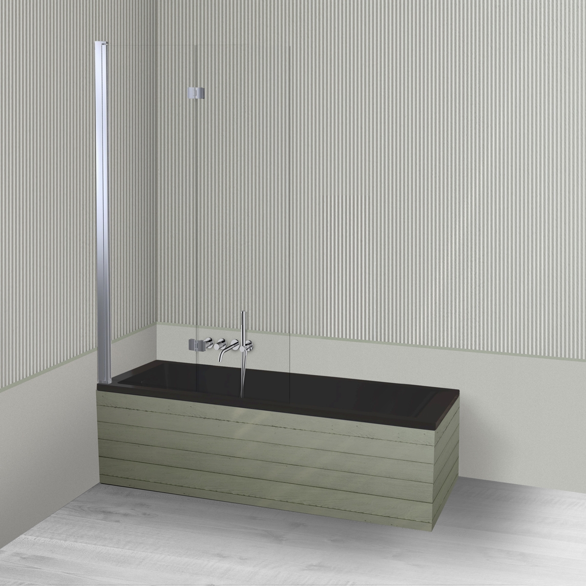 Set Rechteckige Badewanne Oltens Langfoss 10003300, Badewannenabtrennung Oltens Sela 23202100