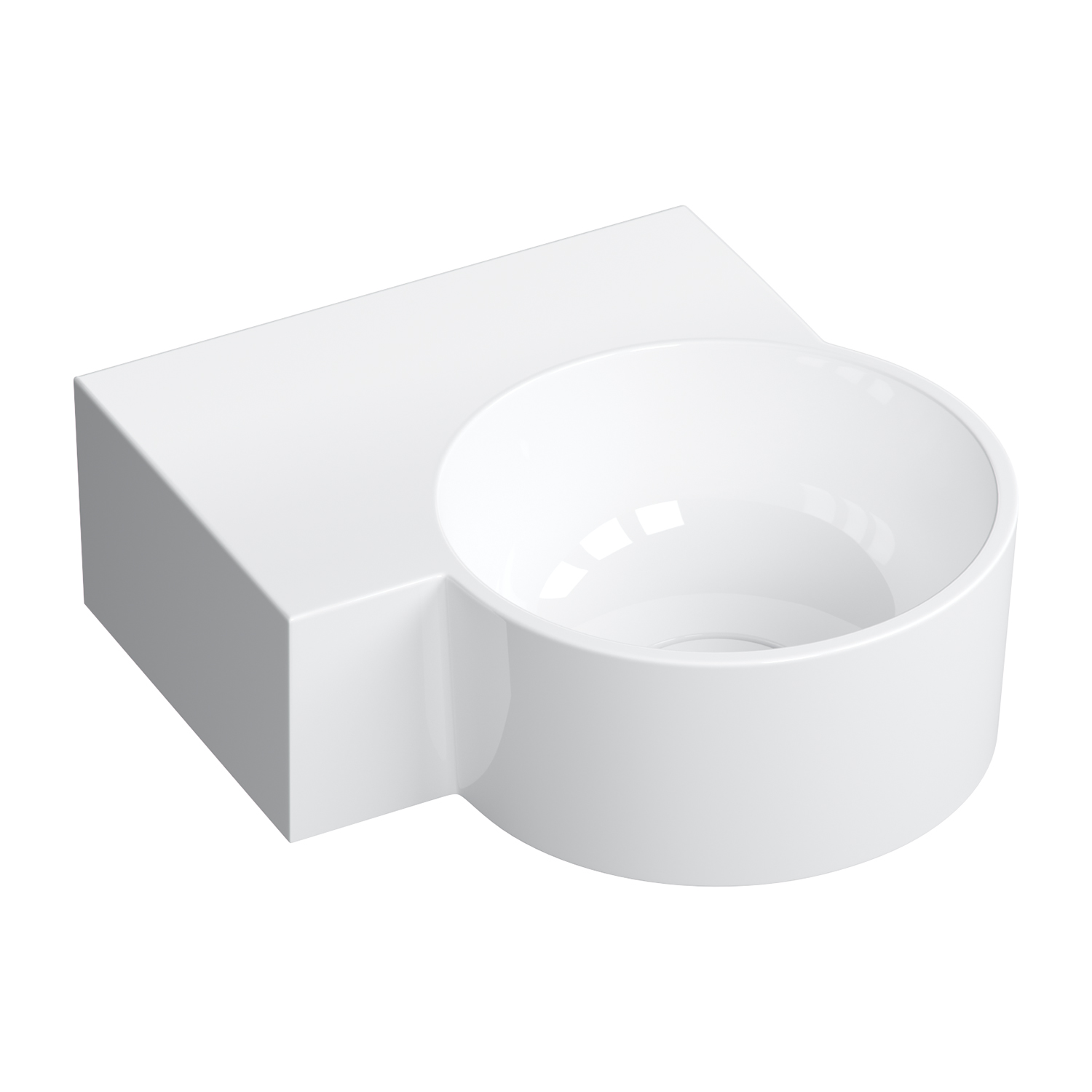 Omnires Ovo M+ Waschbecken 33x34 cm eckwaschbecken Klassisch-Aufsatzwaschbecken OVO335UWLBP