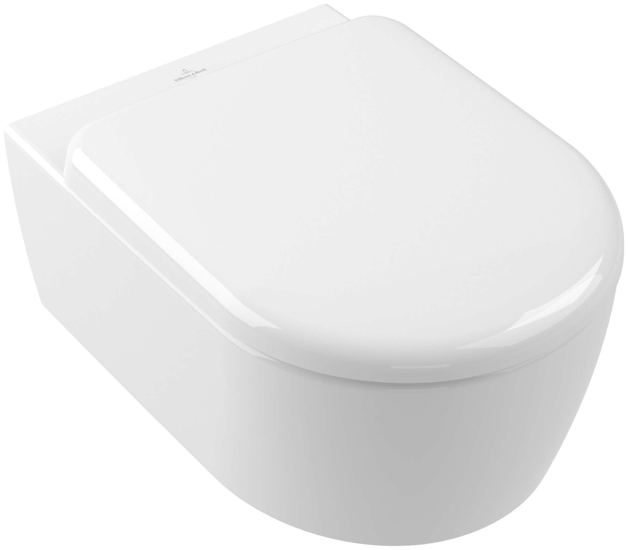 Villeroy & Boch Skyla WC-Becken mit Absenkautomatik-Sitz hängend Spülrandlos mit Wirbelspülung weiß Glanz 5656CL01