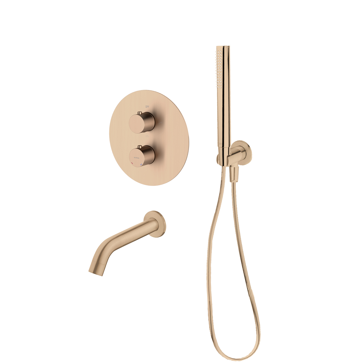 Set Badewannen- und Duscharmatur Oltens Katla 34600610, Auslauf für Badewannenarmatur Oltens Molle 39100610, 39304610, 37102610, 37200610