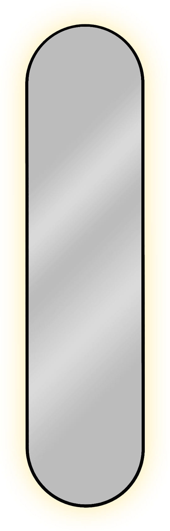 Baltica Design Tiny Border Pastille Spiegel 40x80 cm oval mit Beleuchtung schwarz 5904107932569