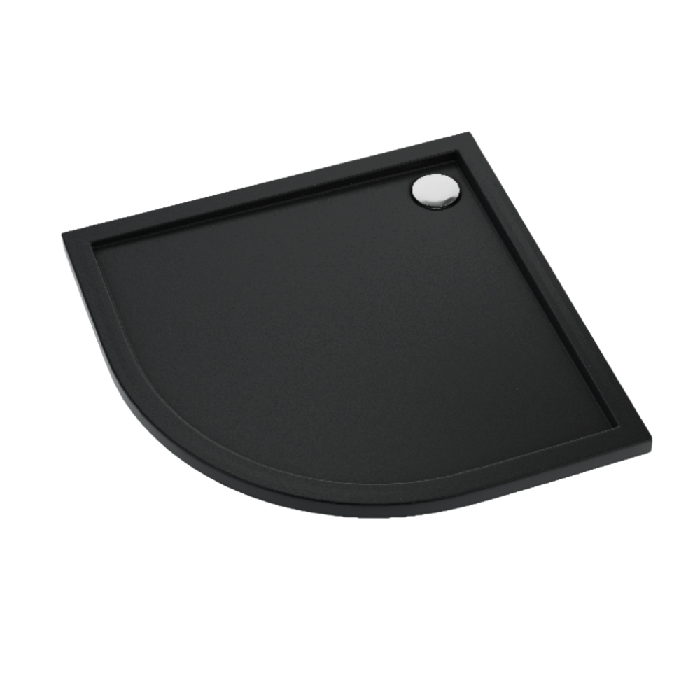 Schedline Sharper Black Mat Halbrunde Duschwanne 80x80 cm schwarz 3S.S1O-8080/C/MG