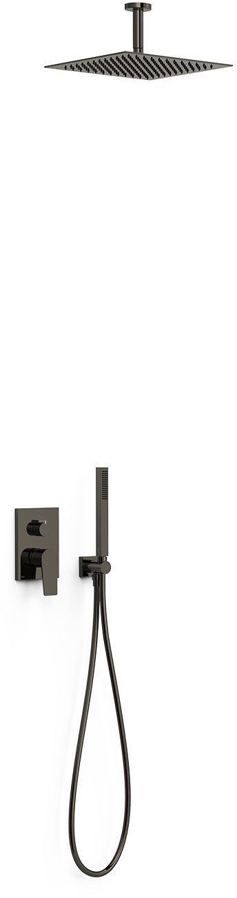 Tres Project Duschset Unterputz mit Regenbrause schwarz 21128003KM