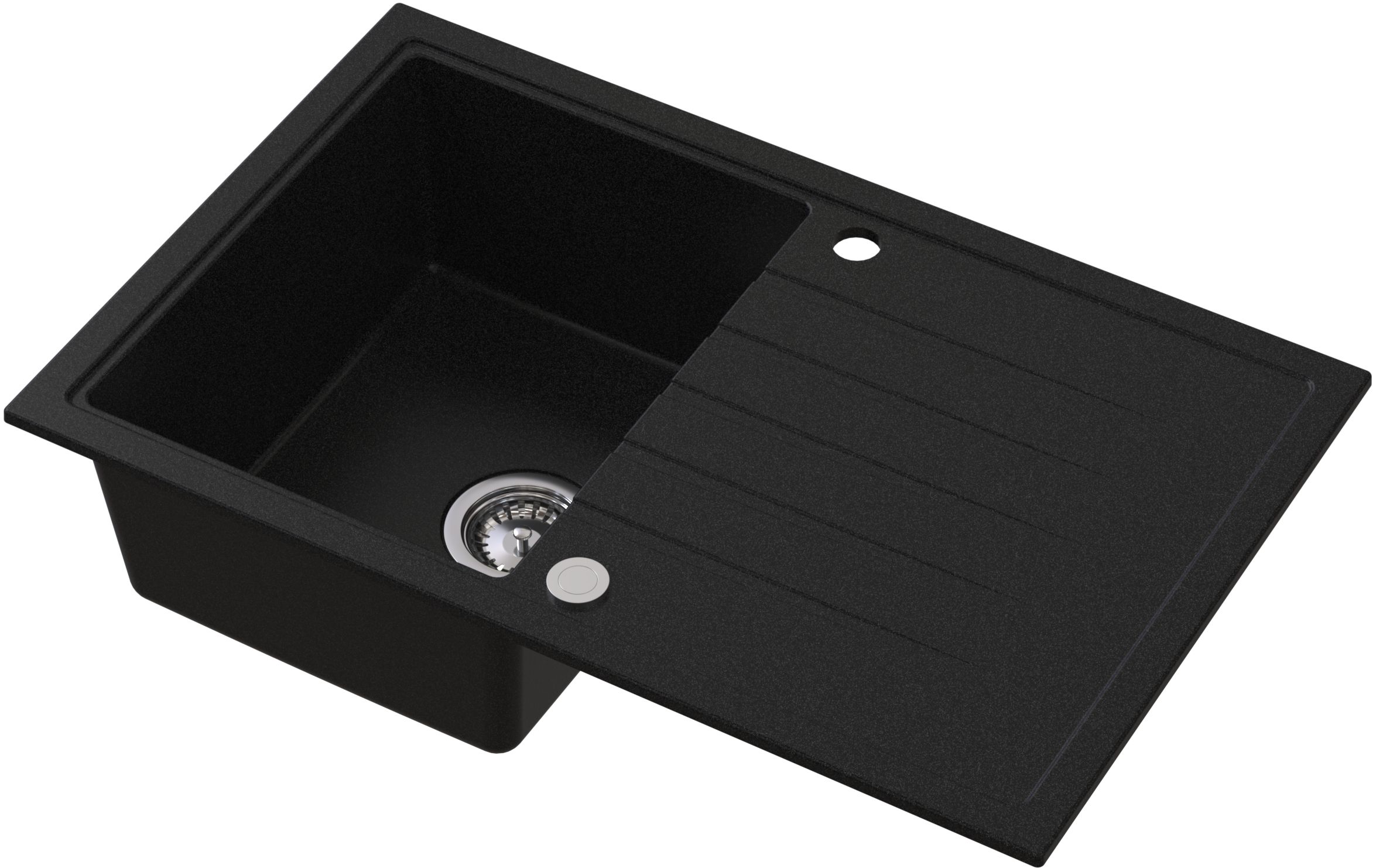 Ruvetti Axel Granitspüle 79x50 cm schwarz 3001AX_BC160_W