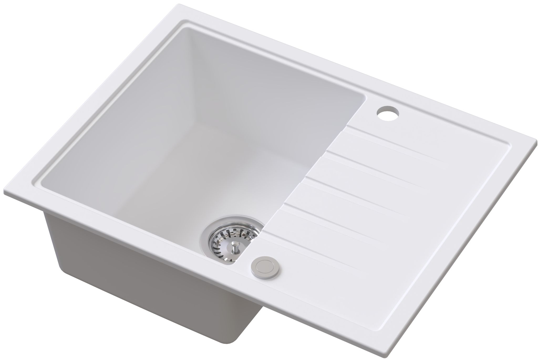 Ruvetti Axel Granitspüle 65x50 cm weiß 3001AX_WH120_W