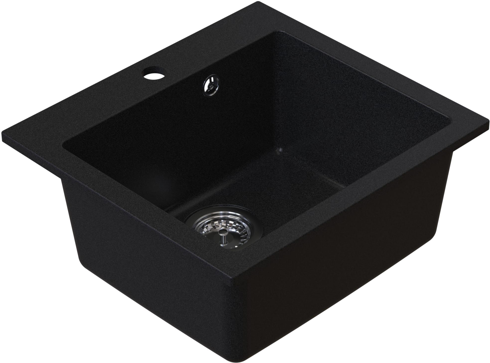 Ruvetti Ditto Granitspüle 49x45 cm schwarz 3001D_BC50_W