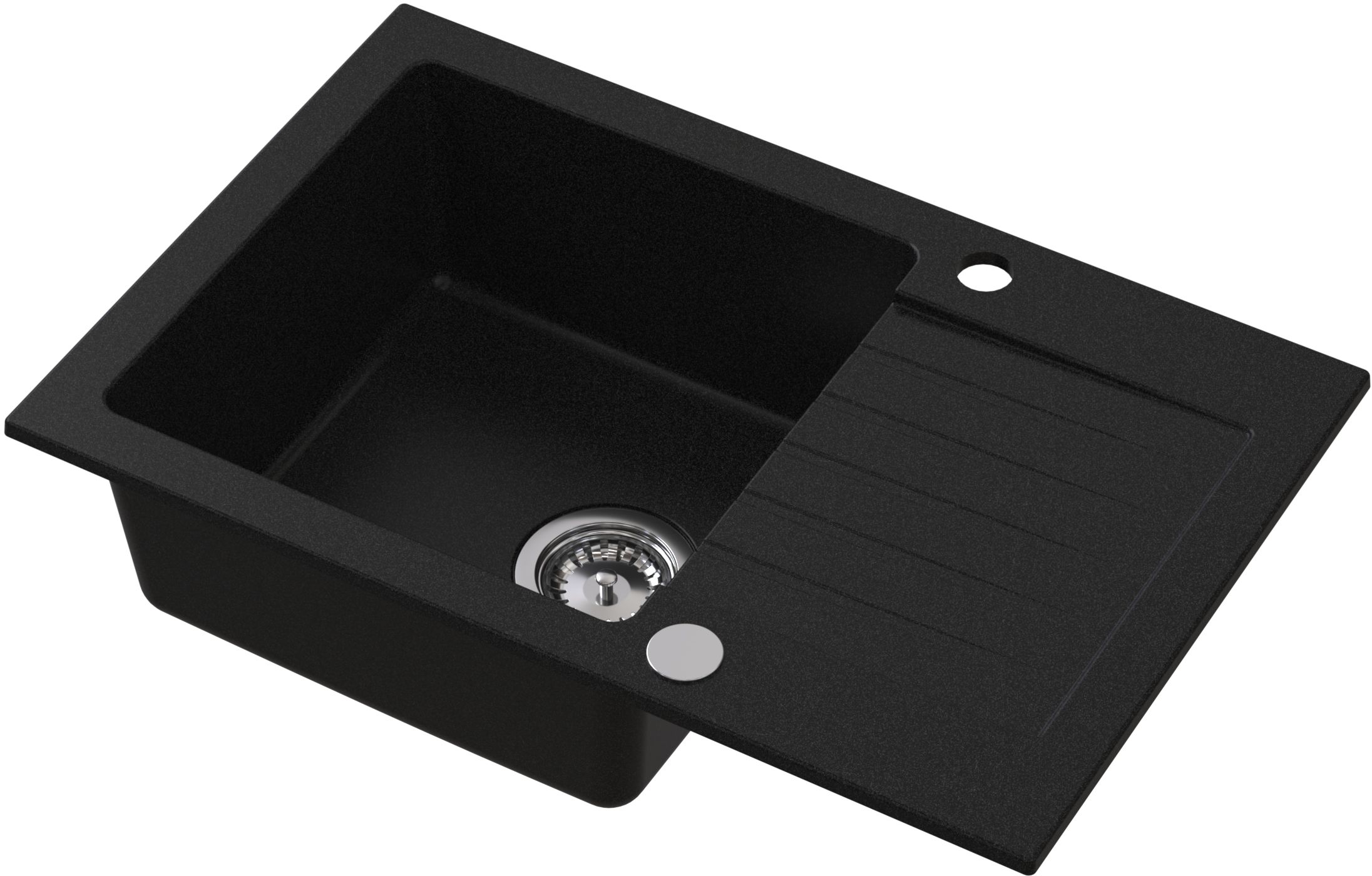 Ruvetti Pineko Granitspüle 68x44.2 cm schwarz 3001PN_BC140_W