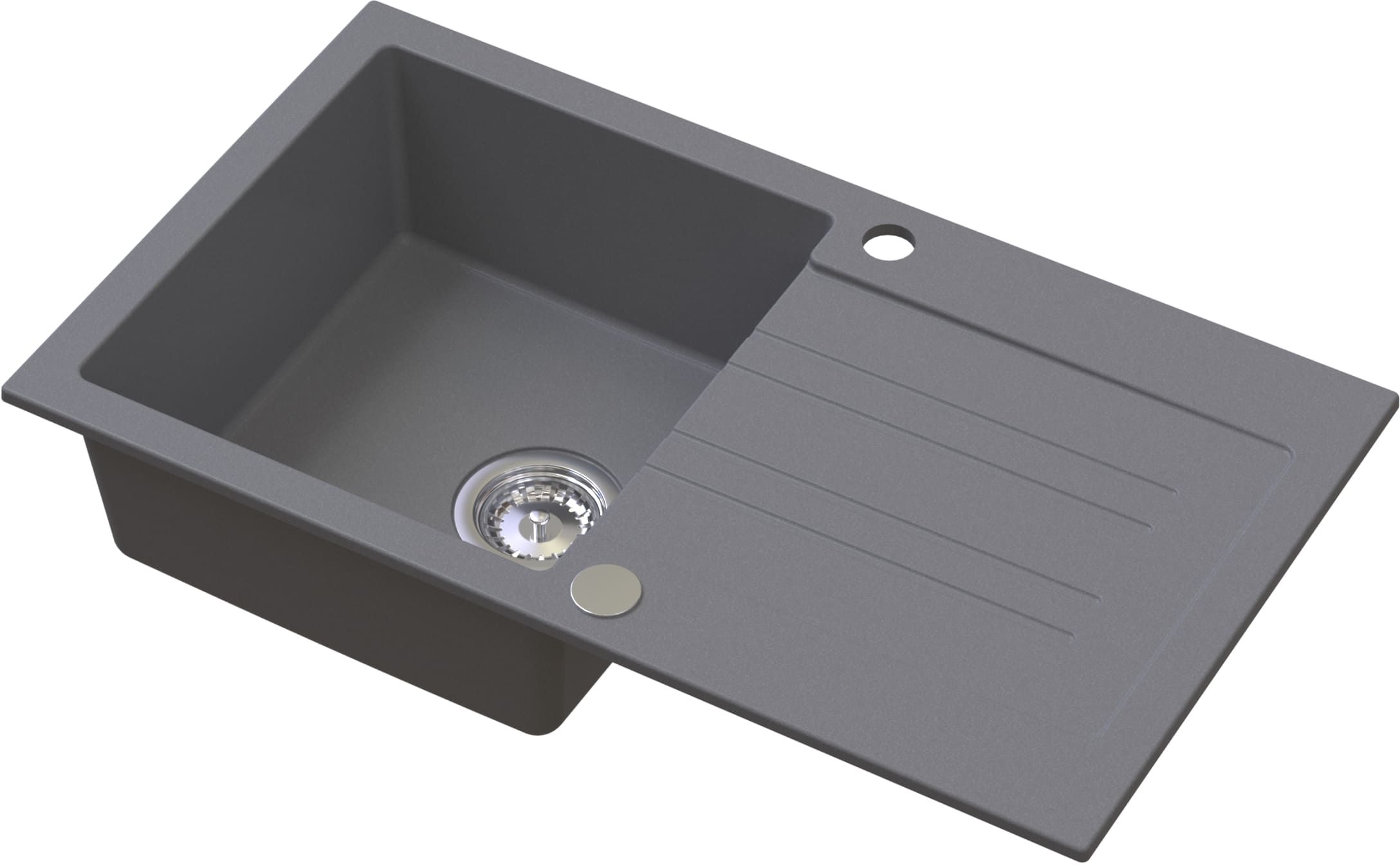 Ruvetti Pino Granitspüle 77x44 cm grau/graphit/onyx 3001PI_GR160_W