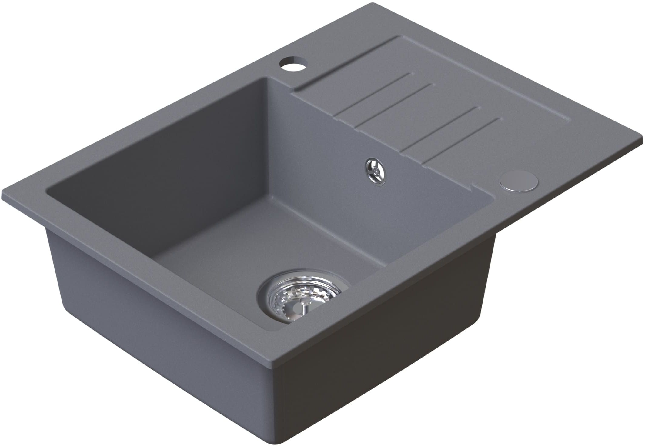 Ruvetti Pino Granitspüle 60x44 cm grau/graphit/onyx 3001PI_GR120_W