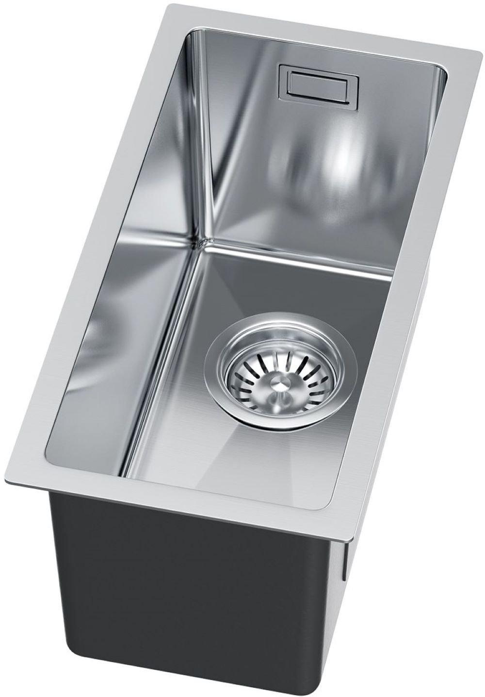 Ruvetti Stelio Stahlspüle mit Siphon 44x22 cm stahl 5001S_MINI_BS_P