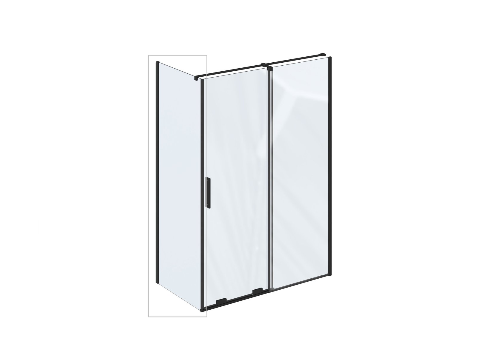 Ravak Roll Duschwand 80 cm schwarz Matte/durchsichtiges Glas X90V40300Z1