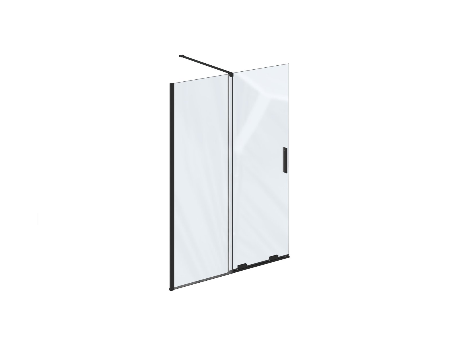 Ravak Roll Begehbare Duschwand 110 cm schwarz Matte/durchsichtiges Glas X9WVD0300Z1