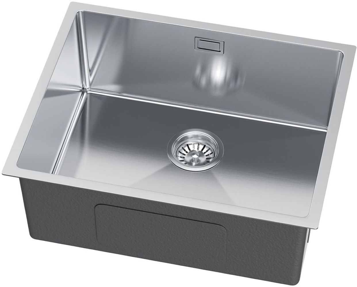 Ruvetti Stelio Stahlspüle mit Siphon 54x44 cm stahl 5001S_BS60_P