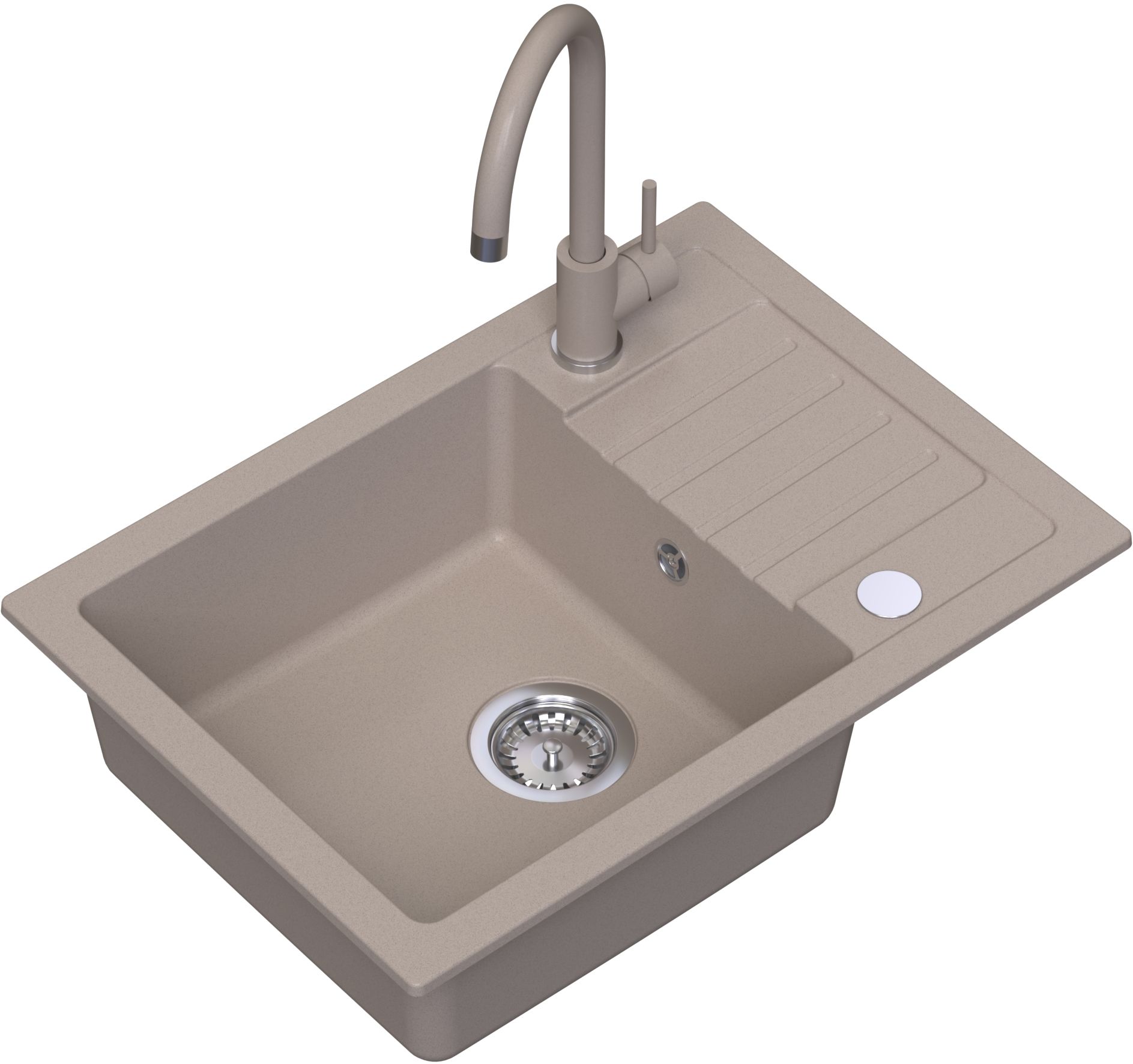 Ruvetti Tito Compact Waschbecken mit Wasserhahn und Zubehör beige/beige LP_3200-TC6244BE_W