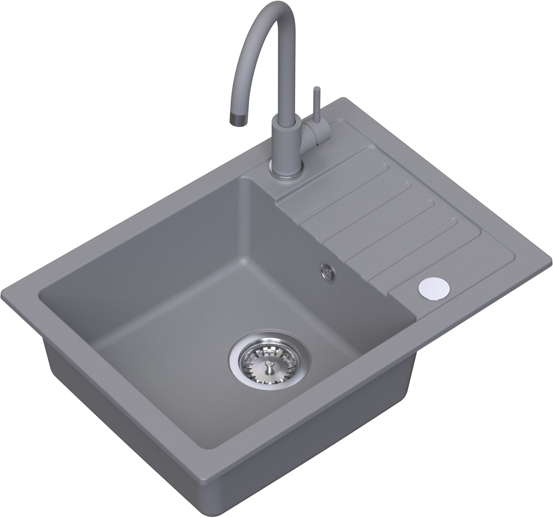Ruvetti Tito Compact Waschbecken mit Wasserhahn und Zubehör grau/ LP_3200-TC6244GR_W