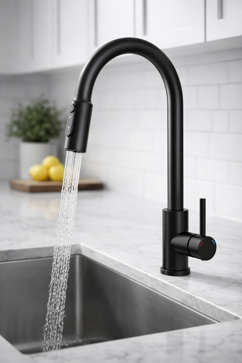 Ruvetti Camellia Wasserhahn mit Wasserfilter Stehend schwarz 1004MB