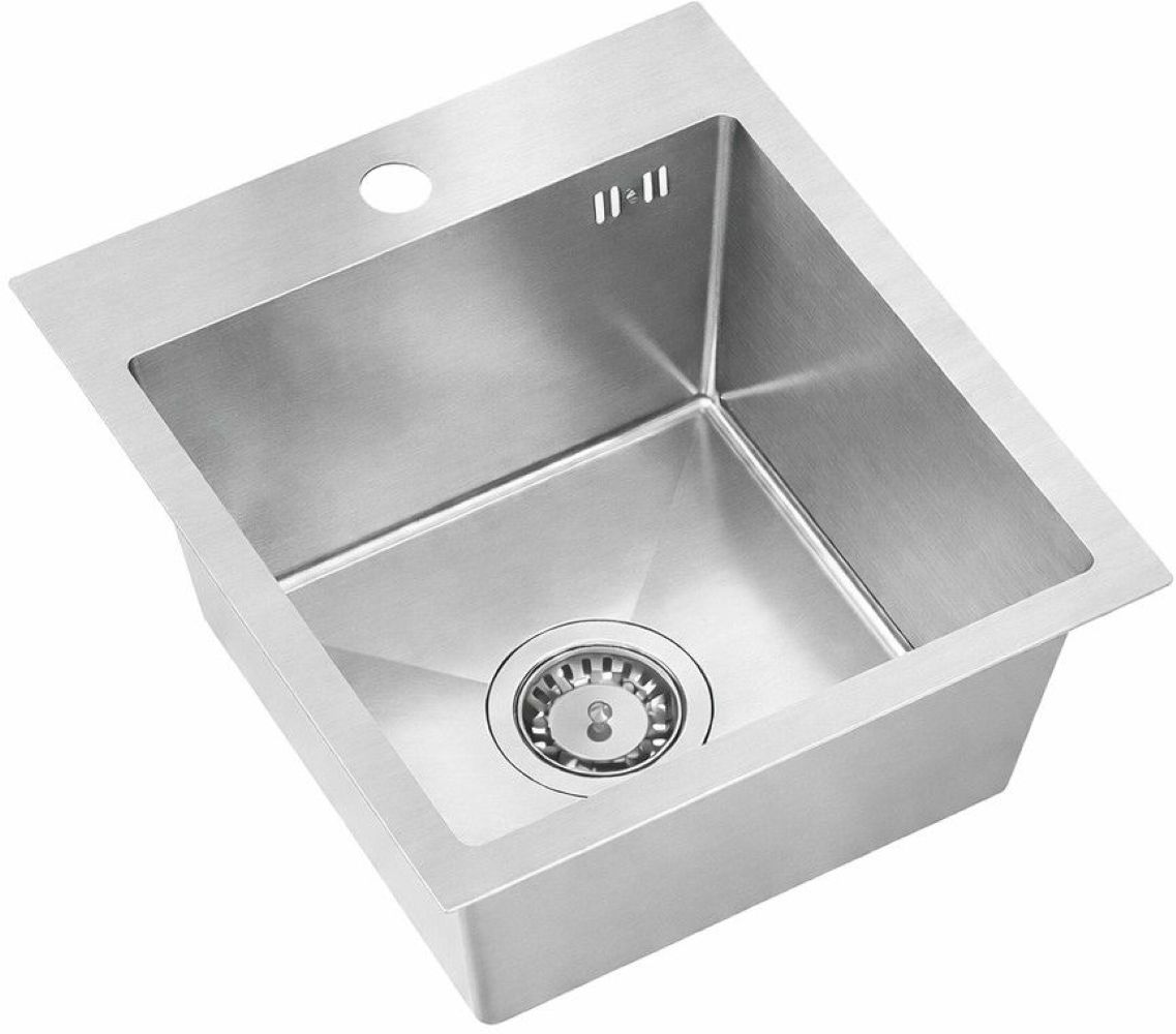 Ruvetti Look Stahlspüle 45x40 cm stahl 5003L_BS40_W