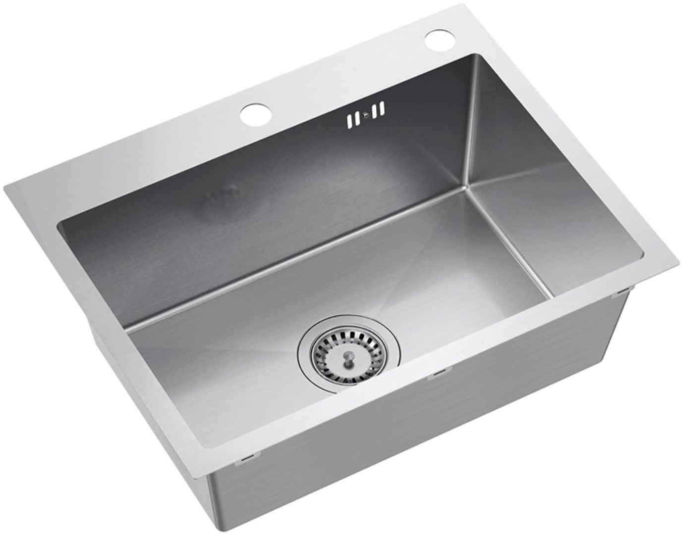 Ruvetti Look Stahlspüle 58x45 cm stahl 5003L_BS60_W