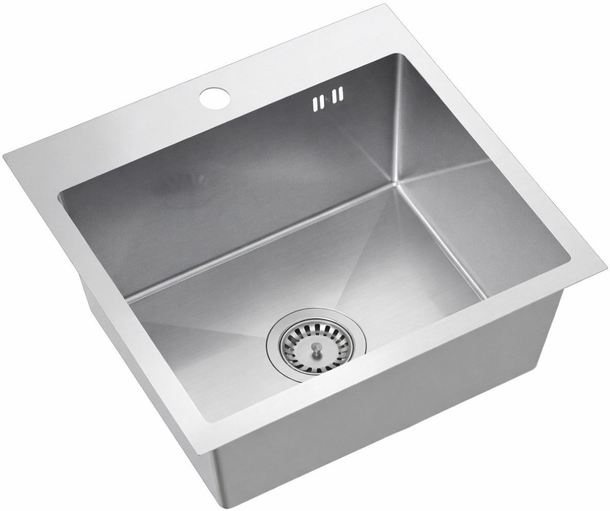 Ruvetti Look Stahlspüle 50x45 cm stahl 5003L_BS50_W
