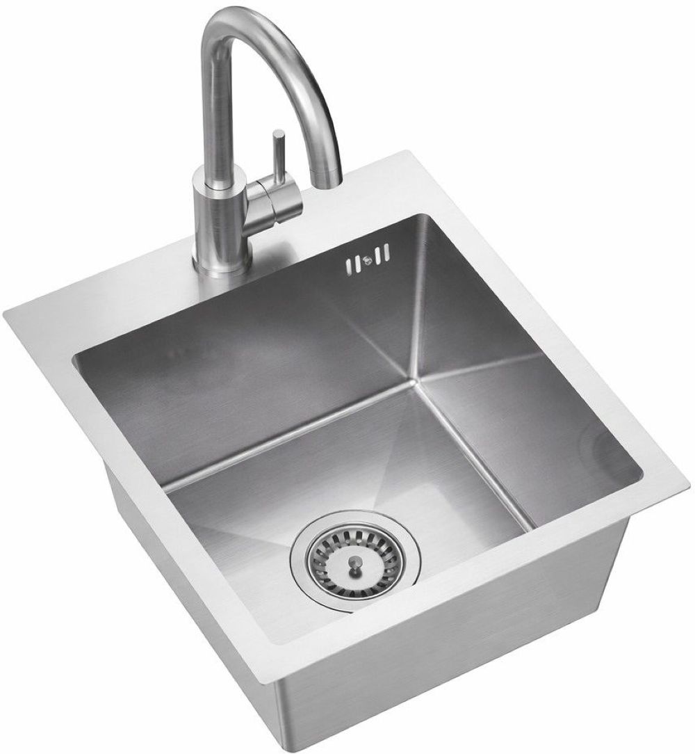 Ruvetti Look Waschbecken mit Wasserhahn stahl/stahl LPLOOK405200BSF