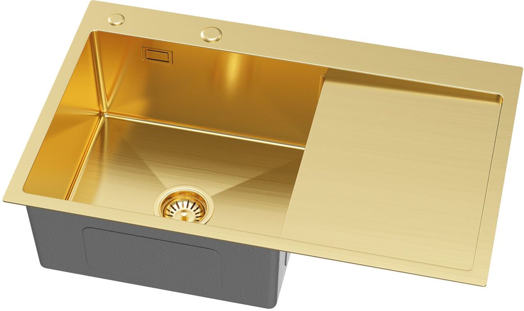 Ruvetti Masivo Waschbecken mit Spender 78x49 cm gold 5002M_PVD_GOLD160_WL