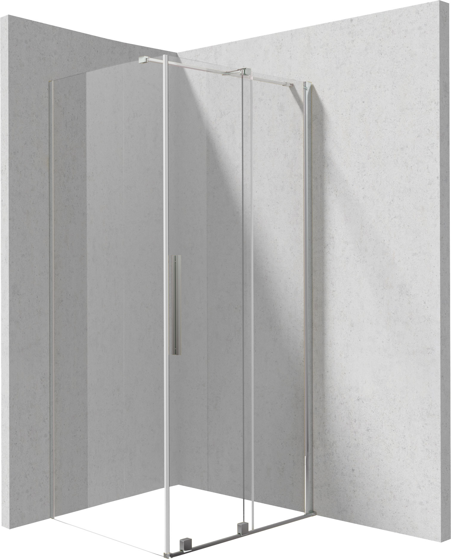 Deante Prizma Duschkabine 100x80 cm rechteckig chrom Glanz/durchsichtiges Glas KPN0P10S08