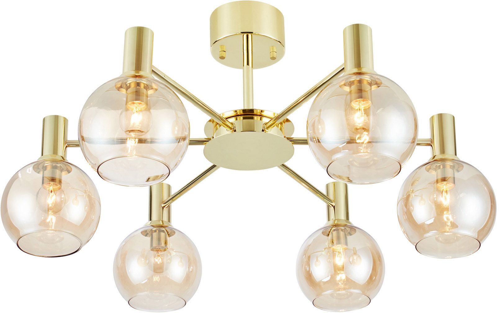 Markslöjd Ambra Deckenlampe 6x40 W messing-bernstein 109152