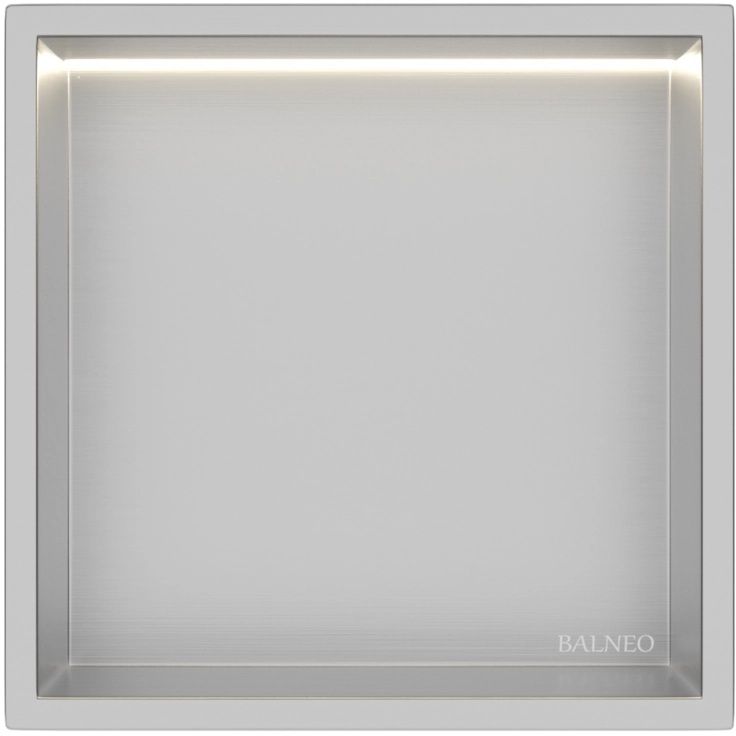 Balneo Wall Box LED Inox Nischenregal 30 cm stahl B0101010109-1