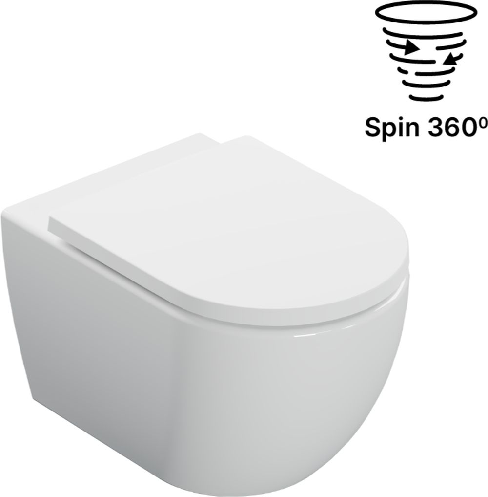 Excellent Stellar WC-Becken mit Absenkautomatik-Sitz hängend Spülrandlos mit Wirbelspülung weiß Glanz CEEX.6623.535.WH