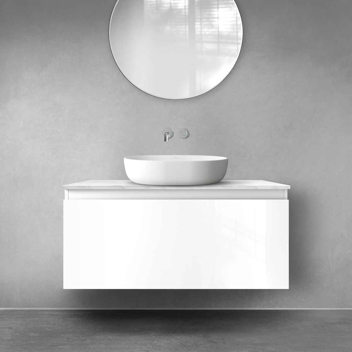 Set Unterschrank Oltens Vernal 60015000, Naphtha-Arbeitsplatte Oltens Tera 63026990